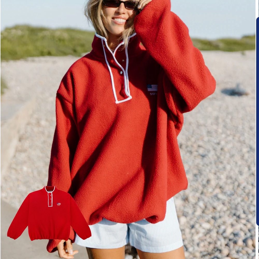 PARKE Denim boat fleece pullover